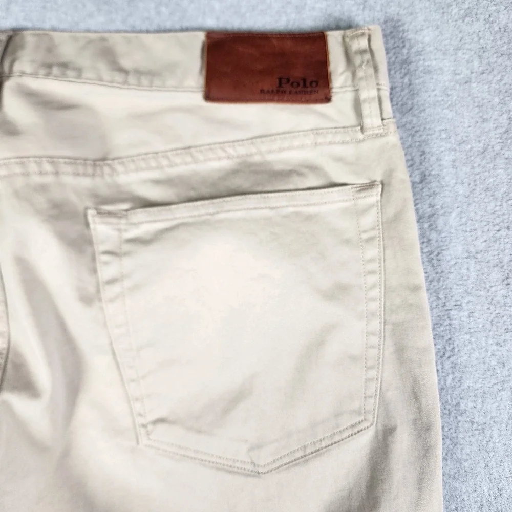 Polo Ralph Lauren Stretch Straight Fit Pants Men's 36x27 Beige Altered Tag 36x32